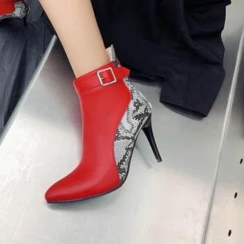 Женские ботинки 2021 Zapatos De Mujer Ankel Кожаные Сапоги на платформе И высоком каблуке С круглым носком, Свадебные туфли в готическом стиле, Большие Размеры 34-50 33-23
