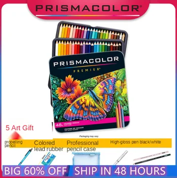 США 48 цветных карандашей lapis Cor do Prismacolor Premier, Светостойкие карандаши для рисования, яркие цветные карандаши с дополнительным инструментом 5