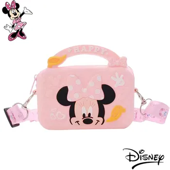 Детские сумки Disney с Микки Маусом и Минни из мультфильмов, сумка через плечо, кошелек для девочек, Силикагелевая водонепроницаемая мини-квадратная сумка