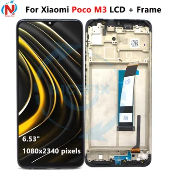 Оригинальный Для Xiaomi Poco M3 ЖК-дисплей С сенсорной панелью, Дигитайзер Экрана, Замена На рамку Для Xiaomi Poco M3 M2010J19CG Дисплей