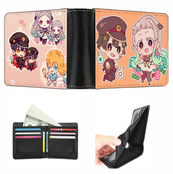 Короткий кошелек с логотипом Hanako-kun в аниме-переплете, Новый кошелек для карт, кошелек для мальчиков и девочек, кошелек двойного сложения.