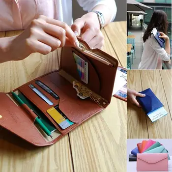 Женский кожаный бумажник в три складки, карточка, держатель для паспорта, сумка на молнии для кейса, клатч Messen