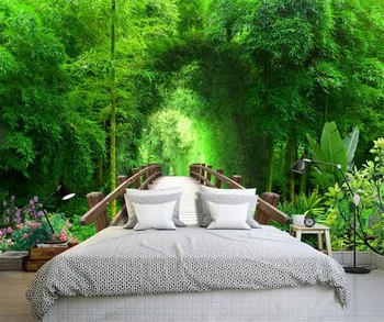 фотообои beibehang на заказ, 3d арки из свежего бамбукового леса, гостиная, спальня, ТВ-фон, обои, 3d papel de parede