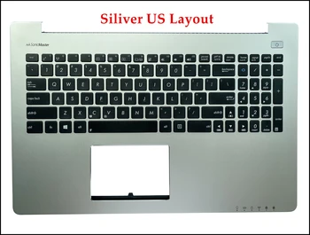 клавиатура для ноутбука ASUS S500CA S500C US English 0KN0-N32US13 0KNB0-6128US00 9Z.N9DSU.101 черный KB + рожок серебристый Упор для рук Верхний чехол