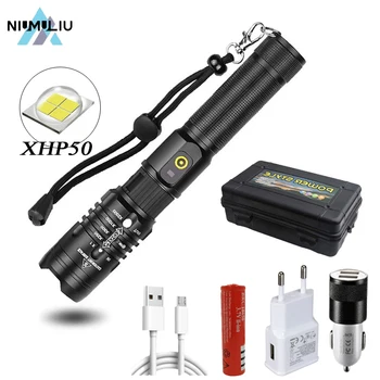 Светодиодный фонарик C2 XHP50, супер яркий тактический фонарик, перезаряжаемый через USB, масштабируемый, 5 режимов, Водонепроницаемый рабочий фонарь