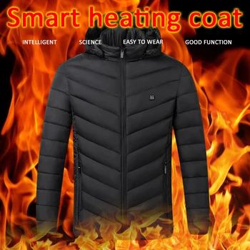 Мужская куртка с подогревом в 5 зонах, USB, Зимние уличные куртки с электрическим подогревом, теплые куртки Sprots, Теплое пальто, одежда, хлопковая куртка с подогревом.
