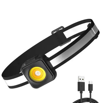 Новая мини-светодиодная фара COB для ночной рыбалки, портативная USB-перезаряжаемая лампа, Большая прожекторная фара дальнего действия на открытом воздухе.