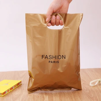 500 шт./лот Изготовленный на заказ золотой подарочный пластиковый мешочек для ювелирных изделий, упаковочные пакеты для покупок с вашим логотипом