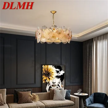 Люстра DLMH Золотая подвесная лампа Постмодернистский домашний Круглый светильник для гостиной Столовой