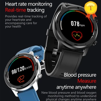 Полный Круглый сенсорный экран, смарт-телефон, часы, Водонепроницаемый спортивный браслет IP68, монитор артериального давления, пульса, наручные часы
