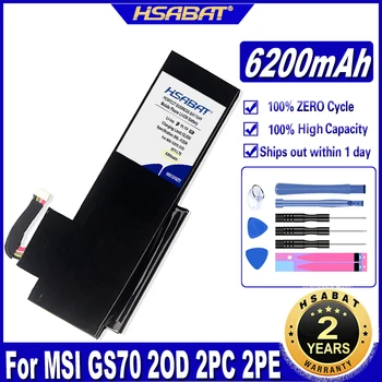 Аккумулятор HSABAT BTY-L76 6200mAh для MSI GS70 2OD 2PC 2PE 2QC 2QD 2QE GS72 MS-1771 MS-1772 MS-1773 MS-1774 MEDION X7613 MD98802
