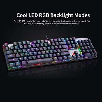 Механическая игровая клавиатура MOTOSPEED CK104, проводная USB, красочная игровая клавиатура со светодиодной подсветкой и 104 клавишами для геймера