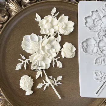 Цветок Силиконовая эпоксидная смола Гипсовая форма форма для торта формы для помадки инструменты для украшения торта DIY формы из смолы силиконовая форма