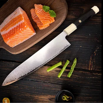 9-Дюймовый Нож Gyutou 67 слоев Дамасской стали VG10 Острый Тесак для Сашими, суши, рыбы, Кухонные ножи для шеф-поваров, Инструменты для приготовления пищи