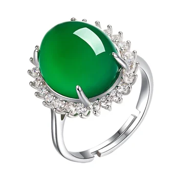 Халцедоновое кольцо с красивым подарочным декором Регулируемое кольцо для матери, любовника, партнера, свадебные подарки для гостей на День рождения