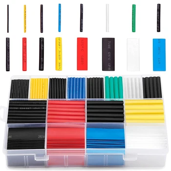 580 шт, комплект термоусадочных трубок 2: 1, 6 цветов, 11 размеров, ассорти, комплект кабельных проводов для DIY