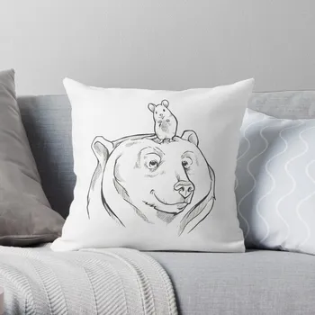 Подушка с медведем и мышью, наволочка, подушка для сидения