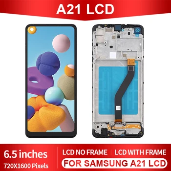 Новый дисплей A21 для Samsung Galaxy A215 с сенсорным ЖК-экраном и цифровым преобразователем стекла в сборе A215F в сборе с рамкой