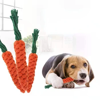 Игрушки для собак из морковной веревки, плетение узлов, Чистка зубов, шлифовка хлопчатобумажной веревки, товары для домашних животных, аксессуары для собак