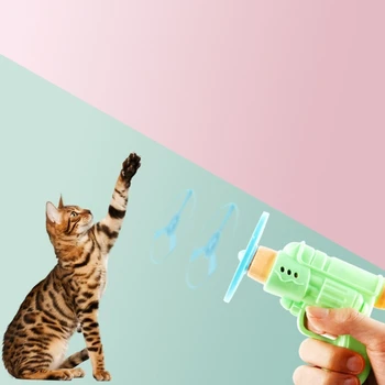 Доставка в случайном цвете, Интерактивная игрушка Cat Chasing, катапультирующаяся Летающая тарелка для кошки