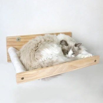 Бархатные деревянные кровати для домашних животных, насест для сна в помещении, Игровая стенка для скалолазания, мебельная стенка/ клетка