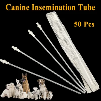 50ШТ Одноразовая Инъекция спермы для овец и Коз, трубка для искусственного Оплодотворения собак, Катетер, Пластиковая Ветеринарная Трубка
