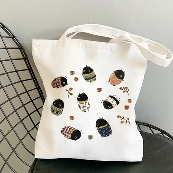 Женская холщовая сумка-тоут, сумка для покупок, дизайнерская сумка, новинка 2021 года, модная повседневная сумка через плечо в минималистичном стиле с лягушачьей художественной печатью