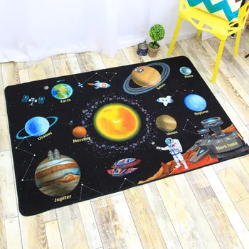 Вселенная Солнечная Система Галактика Ковер Космическая Ракета Декоративный ковер для детской Комнаты Прямоугольный Противоскользящий Ковер Коврик для двери в ванную