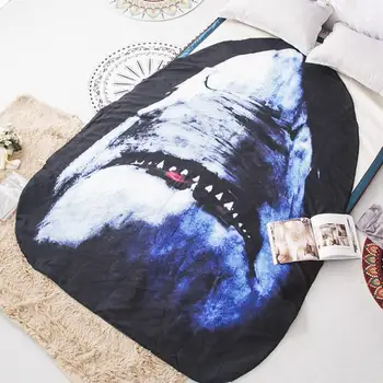 Одеяло Большого размера с рисунком акулы, покрывало для дивана-кровати, детское одеяло для взрослых, теплое зимнее одеяло, утяжеленное одеяло