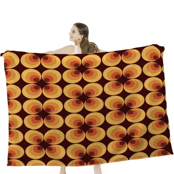 Ретро оранжевое пледовое одеяло, мягкое бархатное одеяло, постельное белье для путешествий, одеяло