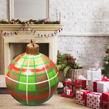 Креативные надувные мячи из ПВХ 60 см, водонепроницаемые Рождественские большие шары, Рождественский орнамент, прочный для внутреннего и наружного украшения