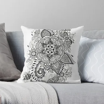 Дизайн с цветочной мандалой: подушка с камелиями, роскошный чехол для подушки, наволочки, Диванная подушка