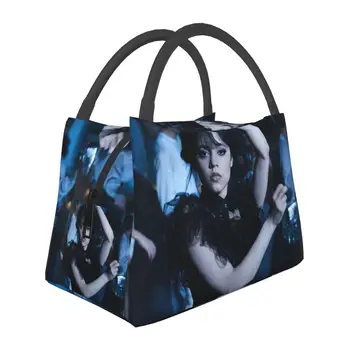 Wednesday Addams Изолированные сумки для ланча для женщин Портативный Сверхъестественный Комедийный ТВ-кулер Термальный Ланч-бокс Пляжный Кемпинг Путешествия
