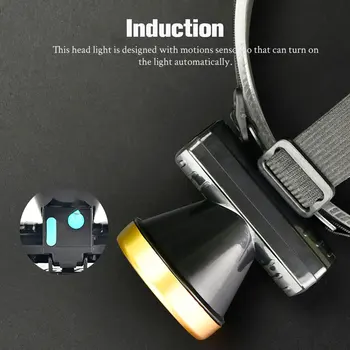 Перезаряжаемый фонарик Налобный фонарь USB Зарядка правых фар для подводного плавания езды на велосипеде