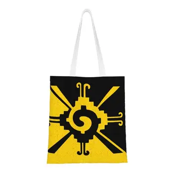 Каваи Хунаб Ку - Древний символ Майя, сумка-тоут для покупок, Многоразовая Холщовая сумка для покупок из бакалеи, Наплечная сумка для покупок