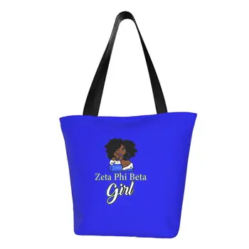 Сумки для покупок Zeta Girl Grocery Tote, женские сумки-шопперы из холста женского общества Zeta Phi Beta, сумки через плечо, сумки большой емкости