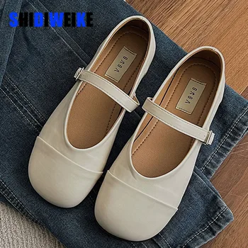 SDWK/ Женские кожаные туфли в стиле ретро на плоской подошве с квадратным носком, повседневная обувь Mary Janes, весенне-летние сандалии AD3921