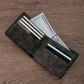 Новый модный винтажный мужской кошелек из искусственной кожи с сумкой для монет и карт, кошельки для мелких денег, долларовый тонкий кошелек для мужчин, кошелек для денег