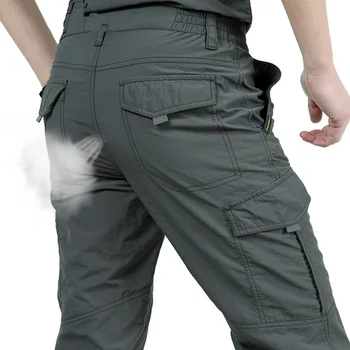 Тактические брюки Мужские Летние осенние повседневные брюки-карго в армейском стиле, водонепроницаемые дышащие быстросохнущие Свободные брюки Мужские 4XL