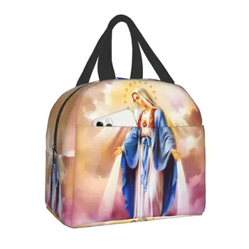 Католическая Дева Мария Изолированная сумка для ланча на работу, в школу, Богоматерь Гваделупская, герметичный термоохладитель, ланч-бокс для женщин и детей
