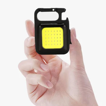 Портативный мини-светодиодный фонарик COB, брелок, Удобная световая лампа, Карабин, кемпинг, открытый фонарик для пеших прогулок, путешествий