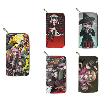 Кожаные кошельки с принтом аниме Danganronpa Miu Iruma Для женщин, Кожаные Женские Держатели кредитных карт, Клатч на молнии, сумка для рук, кошелек