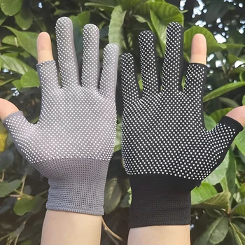 Велосипедные перчатки, противоскользящие спортивные перчатки для йоги, мужские женские перчатки на полпальца, дышащие противоударные спортивные перчатки, велосипедные перчатки для рыбалки