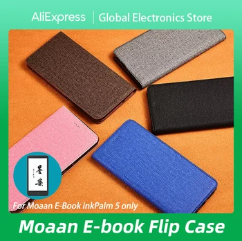 Для Moaan inkPalm5, чехол для мини-ридера, защитный чехол для чтения электронных книг, защитный чехол с клапаном, мягкий край, полная упаковка, хлопок, лен, кожа