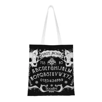 Доска для спиритических сеансов Death Moth, сумка для покупок в продуктовых магазинах, забавная холщовая сумка для покупок в стиле мистического готического колдовства, сумка для покупок большой емкости