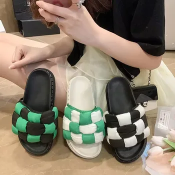 Женские летние тапочки на платформе с булочками, Высококачественные удобные нескользящие Мягкие Индивидуальные красивые сандалии для покупок