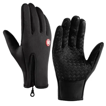 Зимние перчатки для мужчин Водонепроницаемые Ветрозащитные перчатки от холода Сноуборд Езда на мотоцикле Теплые перчатки с сенсорным экраном на молнии