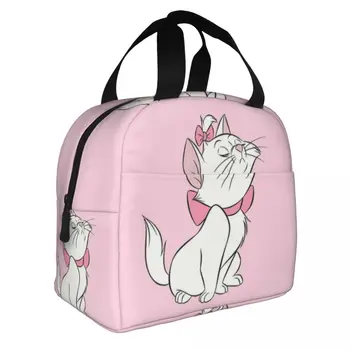Милая Изолированная сумка для ланча Marie Водонепроницаемая, с забавным котом и котенком, Термосумка для ланча Для женщин, Детские Сумки для кемпинга и пикника