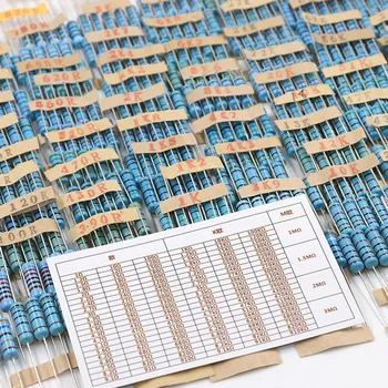 Комплект металлических Пленочных Резисторов мощностью 2 Вт Точность 1% Комплект Кольцевых резисторов Пяти цветов 1R-3MR 130 значение * 5шт = 650 шт