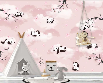 WELLYU Индивидуальные современные красивые шелковистые стереофонические обои Panda background papel de parede обои для домашнего декора papier peint3D